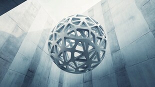 悬浮几何球体科技风场景