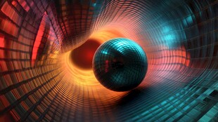 炫彩球体穿梭奇幻隧道