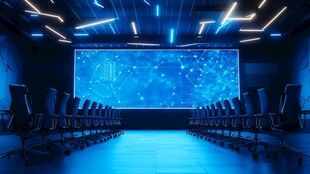 科技感会议室的未来场景