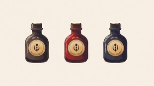 复古风魔法药水瓶插画