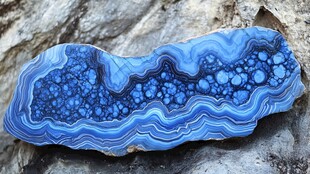 蓝纹玛瑙切片 绝美纹理