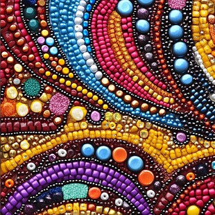 多彩珠饰艺术图案