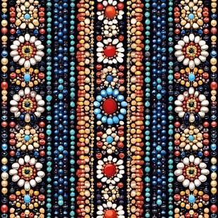 多彩珠串构成的精美图案