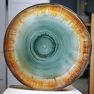 精美渐变色彩艺术陶瓷盘