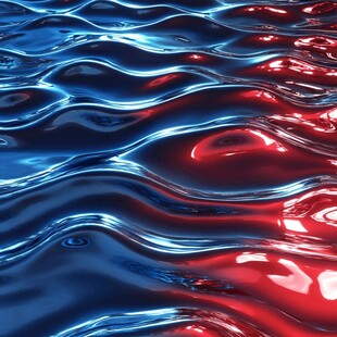 红蓝交融液态波纹背景图