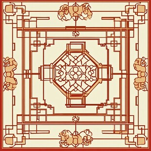 中式传统几何花纹装饰图案