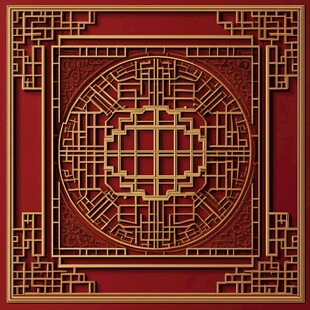 中式传统雕花窗棂图案