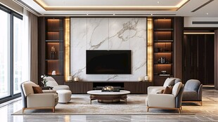 现代轻奢风客厅优雅空间