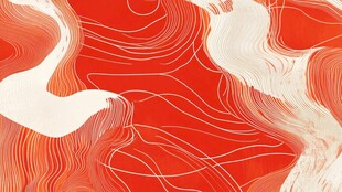 红色动感线条抽象艺术图