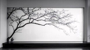 黑白枯树艺术墙面装饰