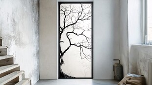 艺术树影玻璃门室内景致