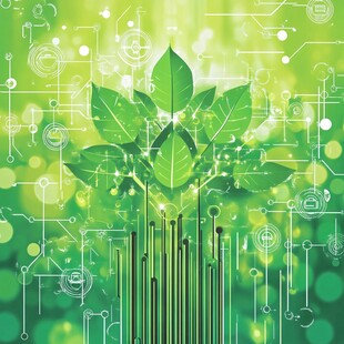 科技与自然融合的绿色图景