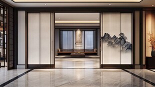 中式典雅大气的豪华门厅