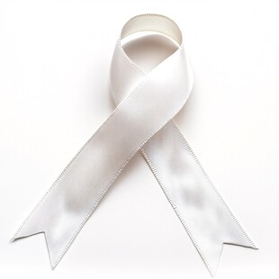 白色缎带特写