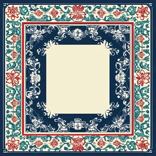 复古花纹方形装饰图案