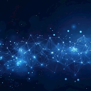 科技感蓝色网络连接背景图