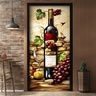 葡萄酒主题门饰艺术画面