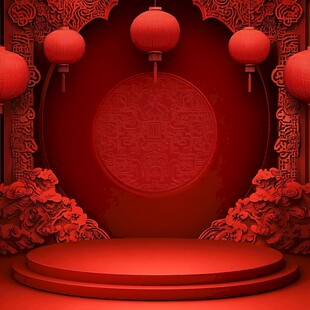 中式红韵舞台 传统氛围感浓