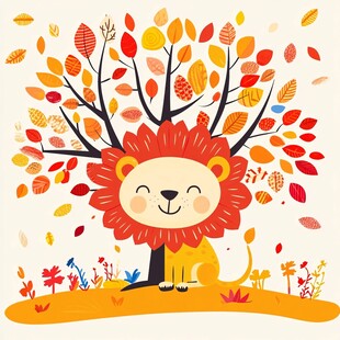 树下的快乐小狮子