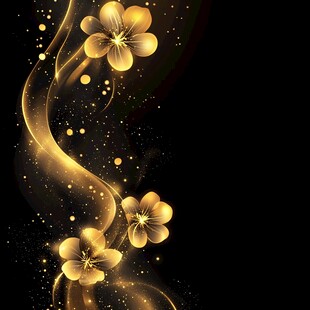 金色繁花流光背景图