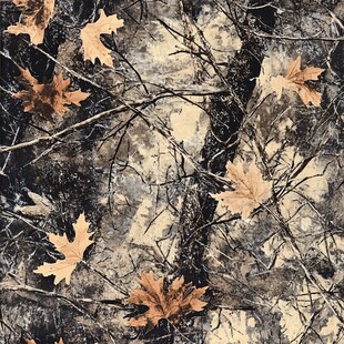 秋日枯叶树枝迷彩图案