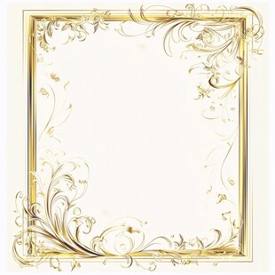 金色华丽花纹边框装饰图