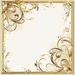 金色华丽花纹边框装饰图