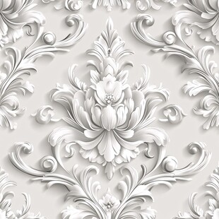 欧式浮雕花卉精美壁纸图案