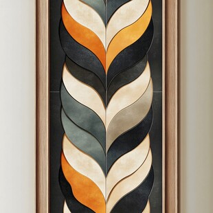 几何叶形装饰艺术图案