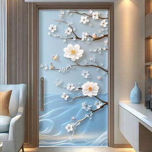 花鸟玻璃门 雅致家居景致