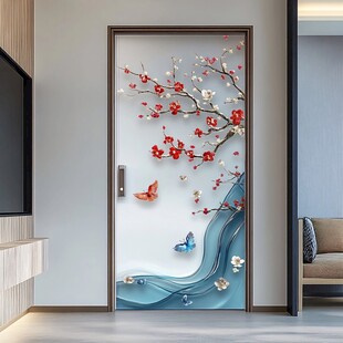 中式梅花蝴蝶艺术装饰门