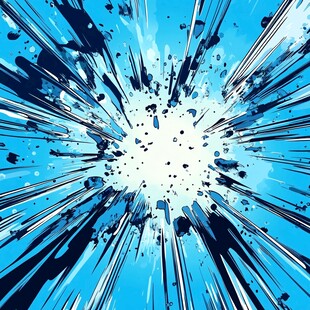 蓝色爆炸特效插画背景