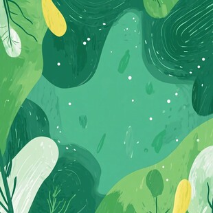 清新绿意自然背景插画