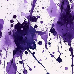 梦幻紫色墨渍抽象艺术画