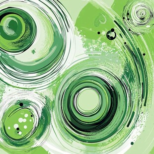 绿色动感抽象圆圈艺术图案