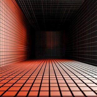 红黑网格科幻空间隧道