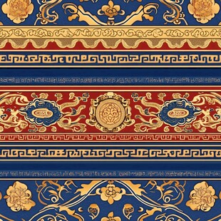 中式传统华丽花纹图案