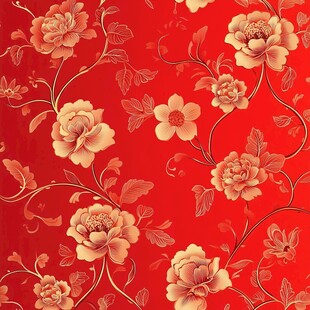 红色牡丹花卉纹理图案