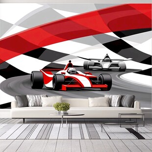 赛车主题动感客厅背景墙