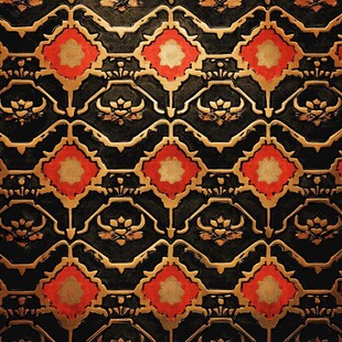 复古黑金几何花纹图案