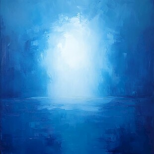 蓝色梦幻之光抽象艺术画