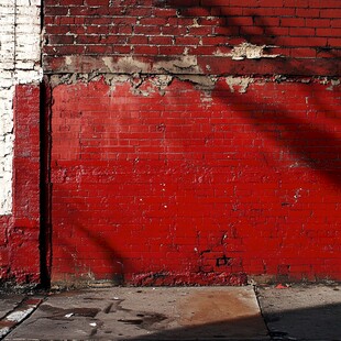 斑驳红砖墙的岁月痕迹