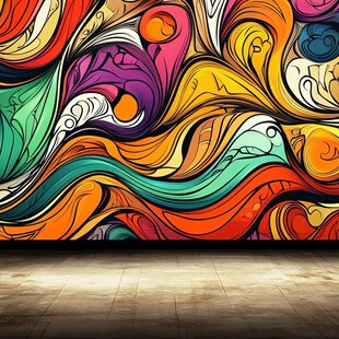 绚丽多彩抽象艺术涂鸦墙