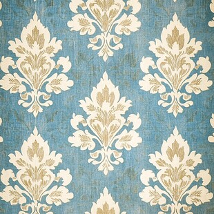 蓝底金花纹样精美壁纸