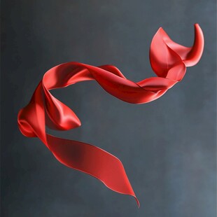 飘动的红色丝绸