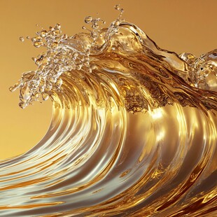 金色浪潮艺术质感画面