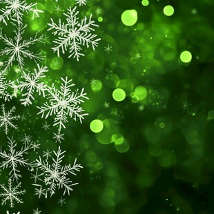 绿色梦幻雪花背景图