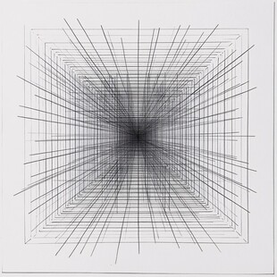 黑白线条构成的空间透视图案