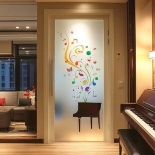 梦幻音乐主题玻璃门装饰