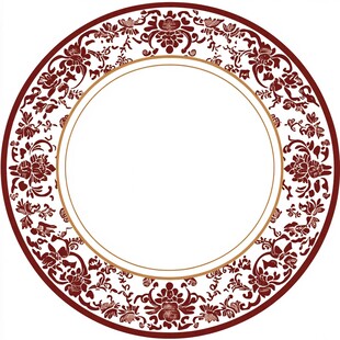 中式复古花纹圆形装饰图案